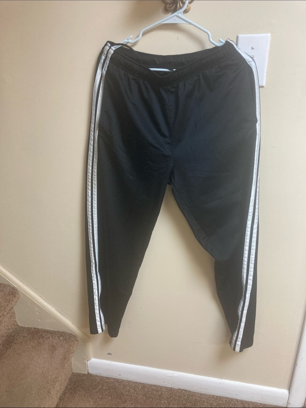 Men's Black Jogger Sweatpants with White Side Stripes